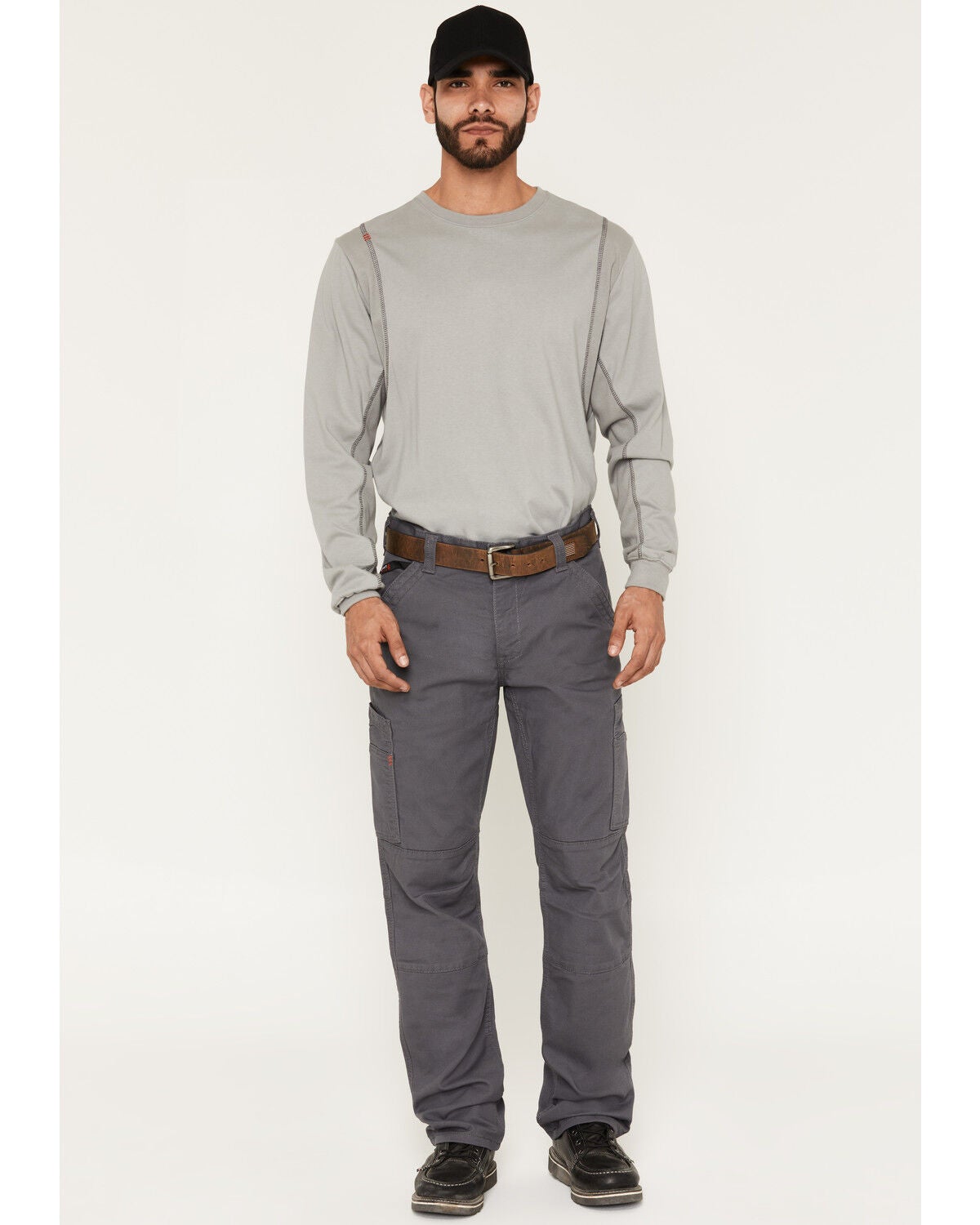 Image #1 - Ariat Men's FR M5 Duralight Stretch Canvas Straight Work Pants, Grey, hi-res