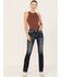 Image #3 - Miss Me Women's Dark Wash Mid Rise Stretch Bootcut Jeans , Dark Wash, hi-res