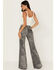 Image #3 - Wrangler Women's Wanderer Laser Acid Wash High Rise Distressed Flare Jeans, Black, hi-res
