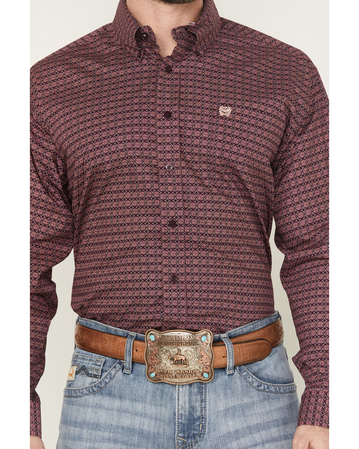 Image #3 - Cinch Men's Floral Print Long Sleeve Button-Down Western Shirt, Purple, hi-res