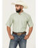 Image #1 - Ariat Men's Wrinkle Free Solid Short Sleeve Button-Down Western Shirt, Sage, hi-res