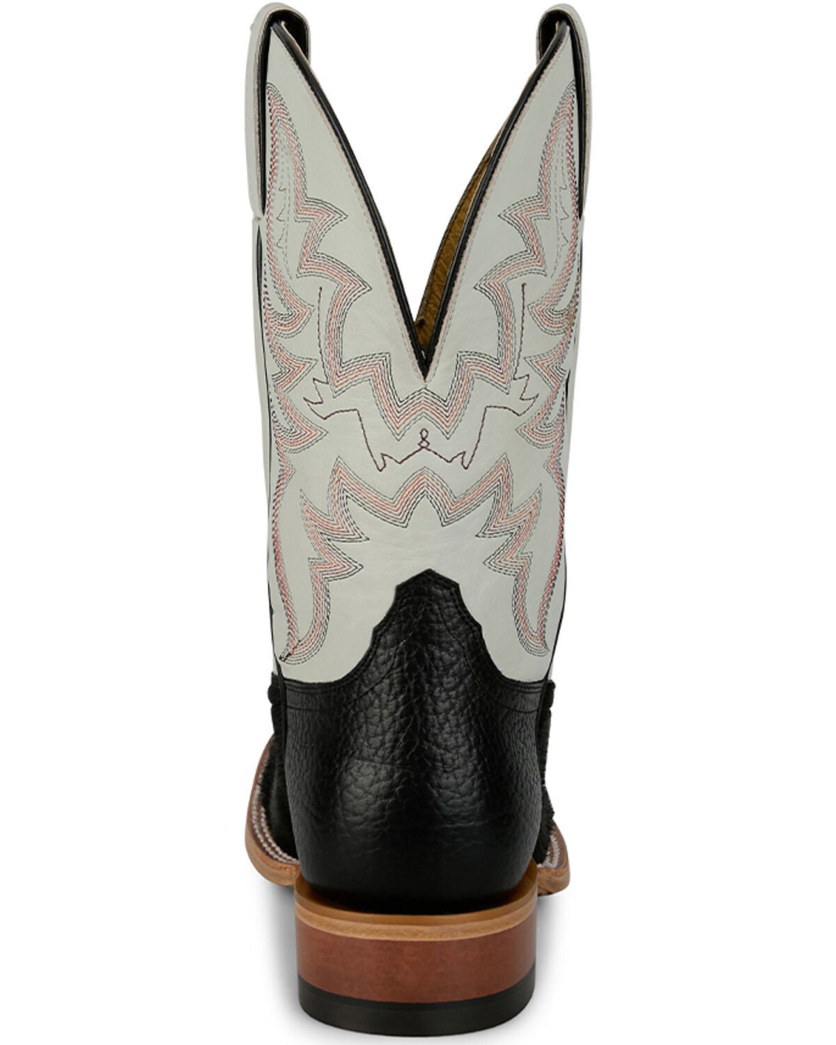Image #5 - Justin Men's Baron Cowhide Western Boots - Broad Square Toe, Black, hi-res