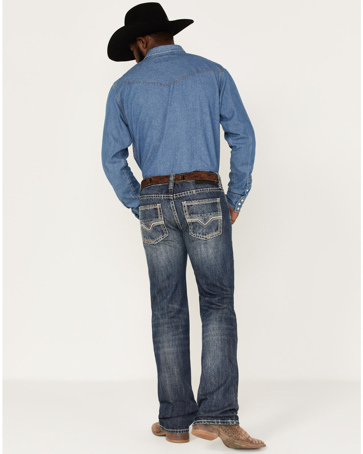 Image #1 - Rock & Roll Denim Men's Pistol Medium Vintage Wash Straight Jeans, Medium Wash, hi-res