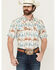 Image #1 - RANK 45® Men's Everglades Southwestern Print Short Sleeve Snap Performance Western Shirt, Ivory, hi-res