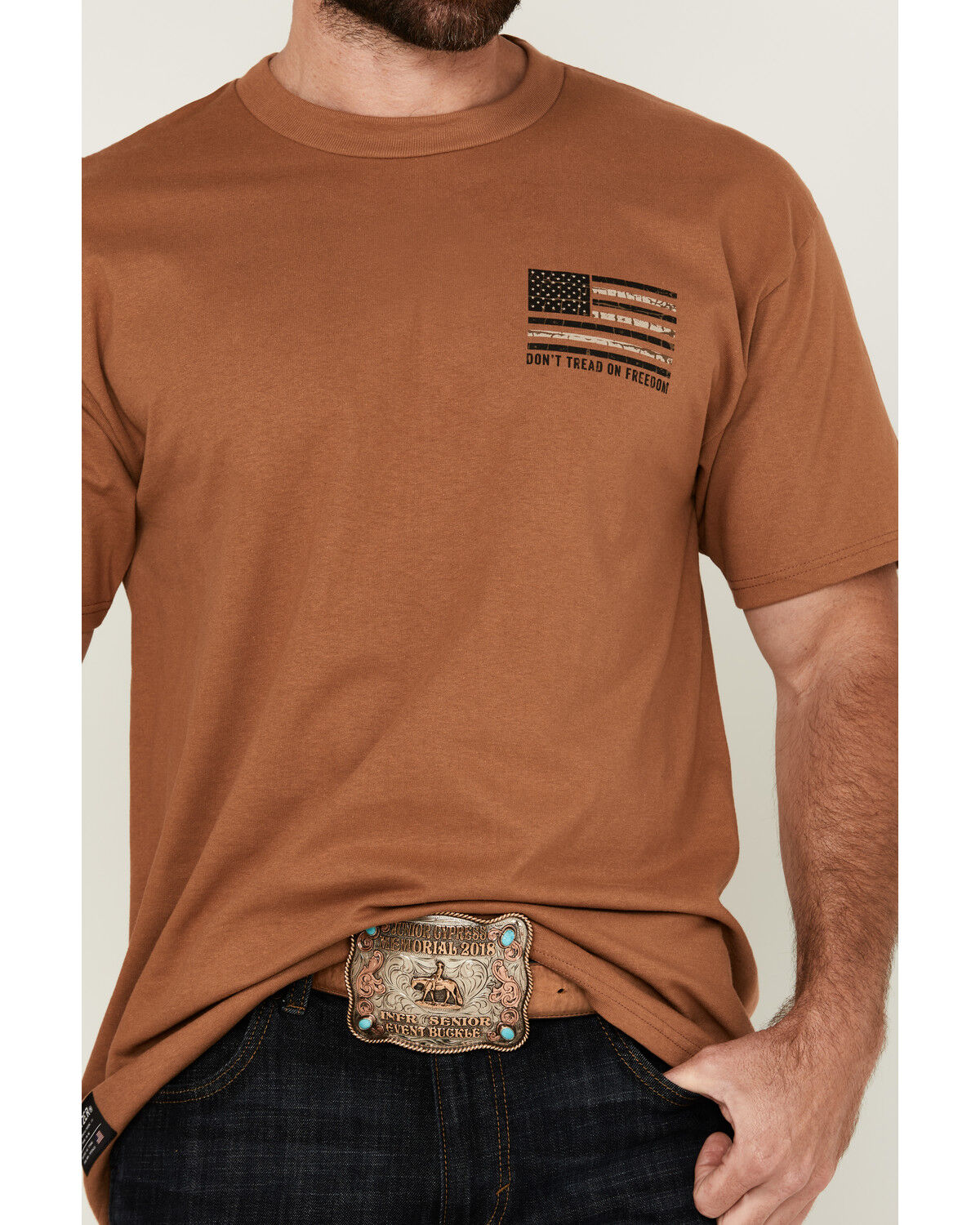 Image #3 - Howitzer Men's Freedom Defend Short Sleeve Graphic T-Shirt, Tan, hi-res