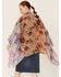 LaBiz Women's Floral Short Kimono, Tan, hi-res