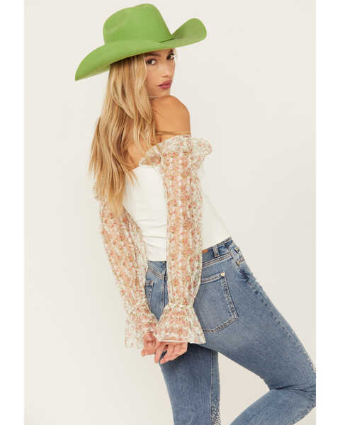 Image #4 - Free People Women's Gimme Butterflies Long Sleeve Shirt , Ivory, hi-res