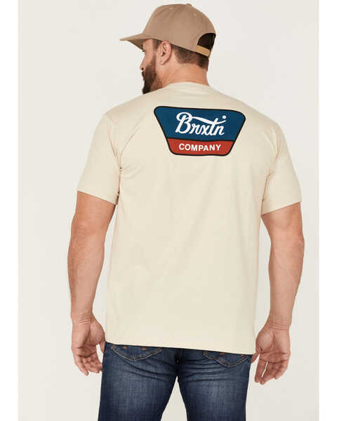Brixton Men's Linwood Logo Graphic Standard T-Shirt , Cream, hi-res