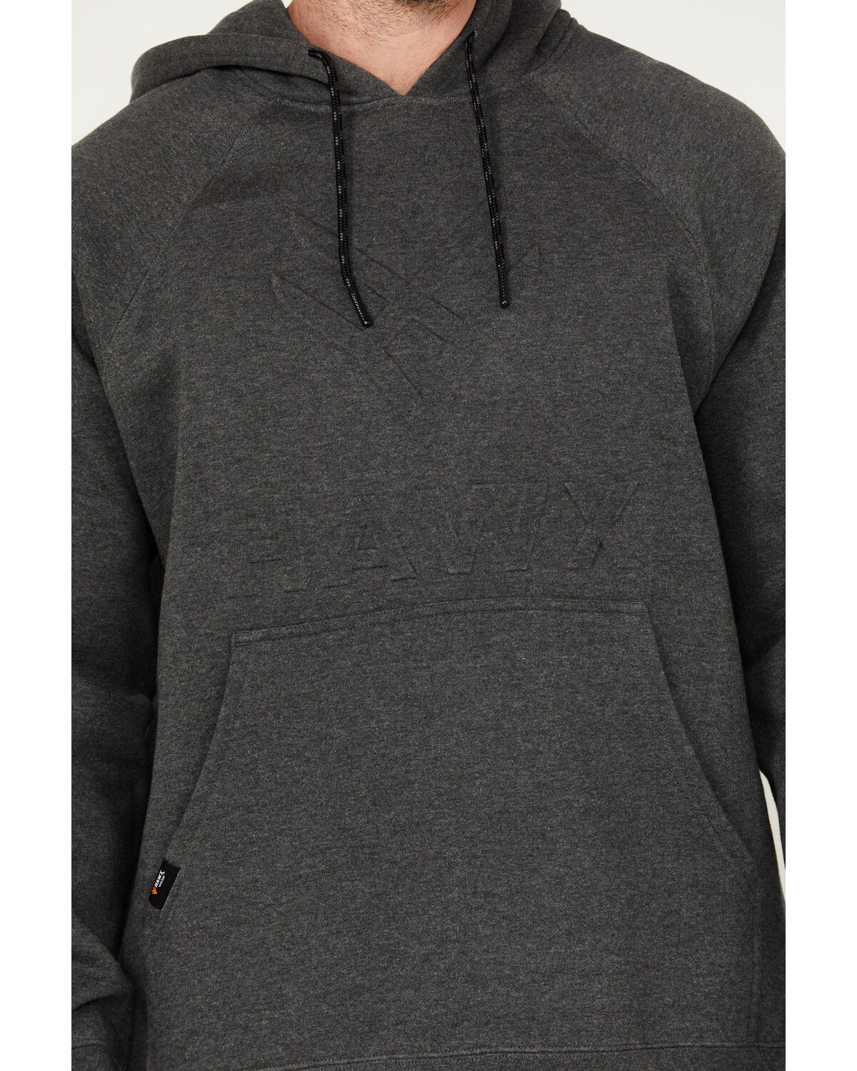 Image #3 - Hawx Men's Embossed Hooded Sweatshirt, Charcoal, hi-res