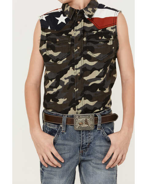 Image #3 - Cody James Boys' Camo Print Sleeveless Bubba Shirt, Camouflage, hi-res