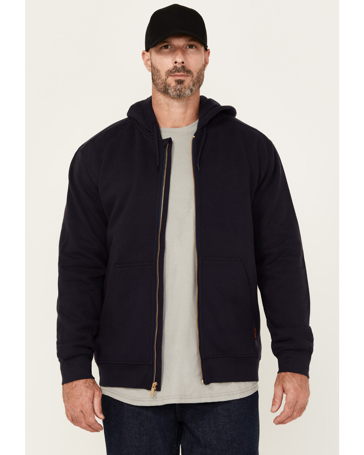 Image #1 - Hawx Men's FR Fleece Hooded Jacket, Navy, hi-res