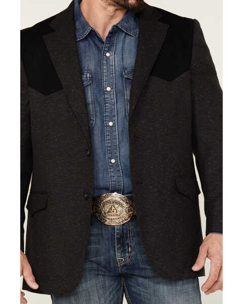 Image #3 - Cody James Men's Waco Contrast Yolk Button Down Western Sportcoat , Charcoal, hi-res