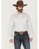 Image #1 - Wrangler Men's 20x Geo Print Long Sleeve Snap Stretch Western Shirt, White, hi-res