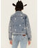 Image #4 - Veveret Women's Medium Wash Daisy Embroidered Denim Jacket, Medium Wash, hi-res