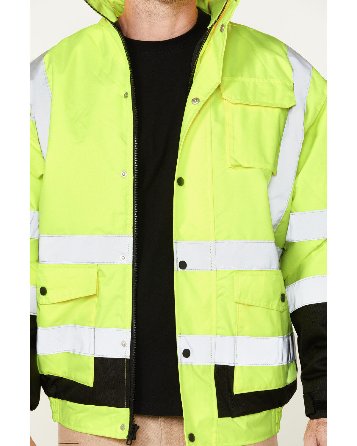 Image #3 - Hawx Men's High-Visibility Bomber Work Jacket - Big, Yellow, hi-res