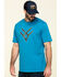 Image #3 - Hawx Men's Teal Fractal Camo Logo Graphic Work T-Shirt, Teal, hi-res
