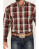 Image #3 - Roper Men's Amarillo Plaid Print Long Sleeve Button-Down Western Shirt, Wine, hi-res