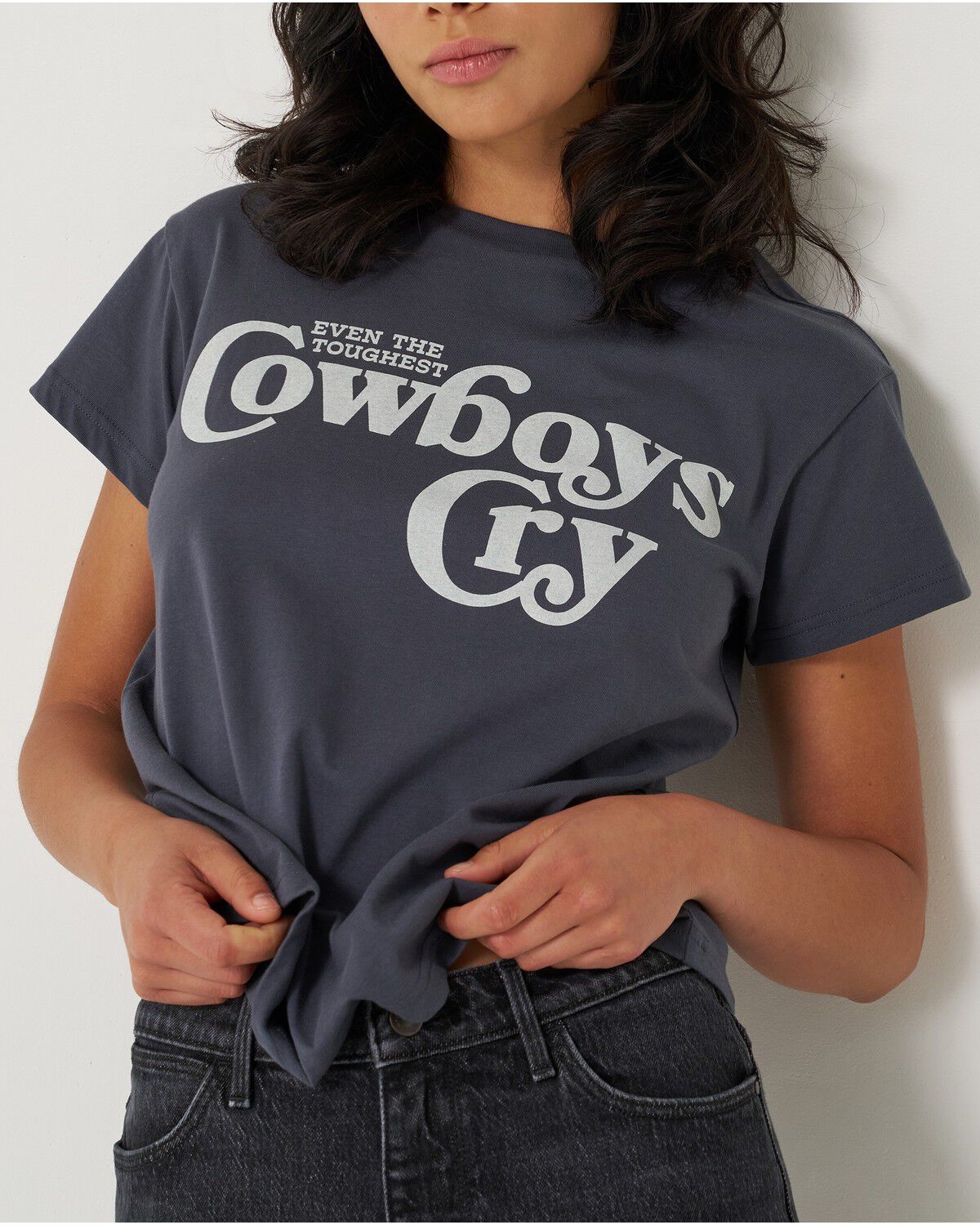 Image #1 - Wrangler Retro Women's Cowboys Cry Short Sleeve Graphic Tee, Blue, hi-res