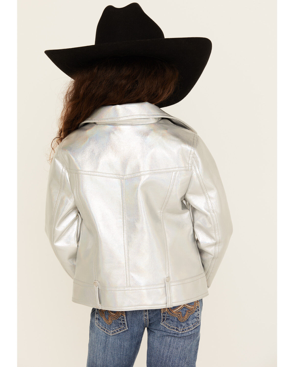 Image #4 - Urban Republic Girls' Metallic Moto Jacket, Silver, hi-res
