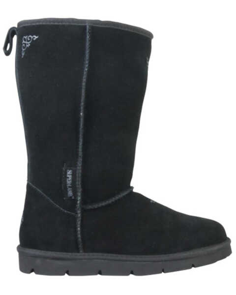 Superlamb Women's Argali Suede Leather Pull On Casual Boots - Round Toe , Black, hi-res