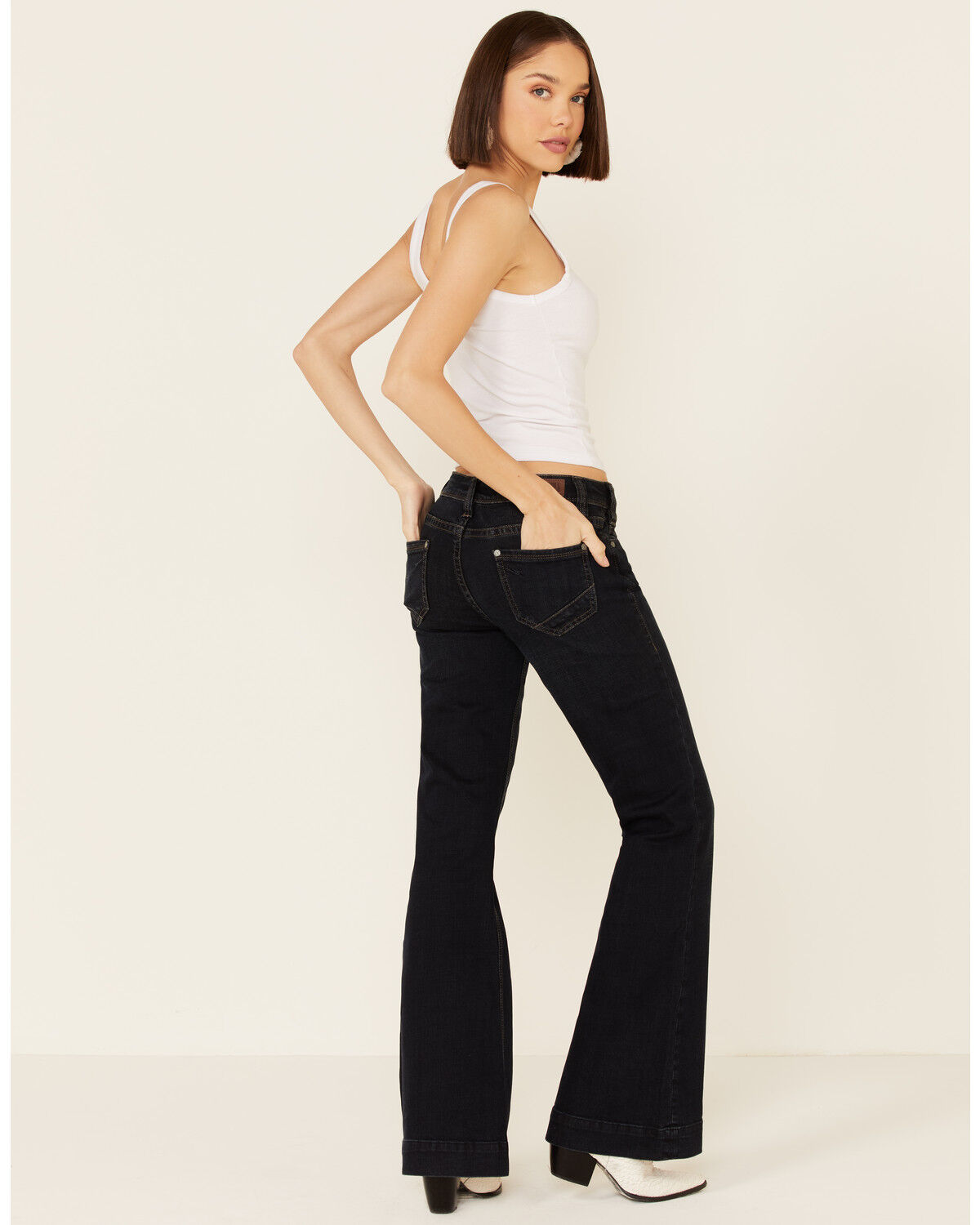 Image #3 - Rock & Roll Denim Women's Mid Rise Trouser Jeans, Blue, hi-res