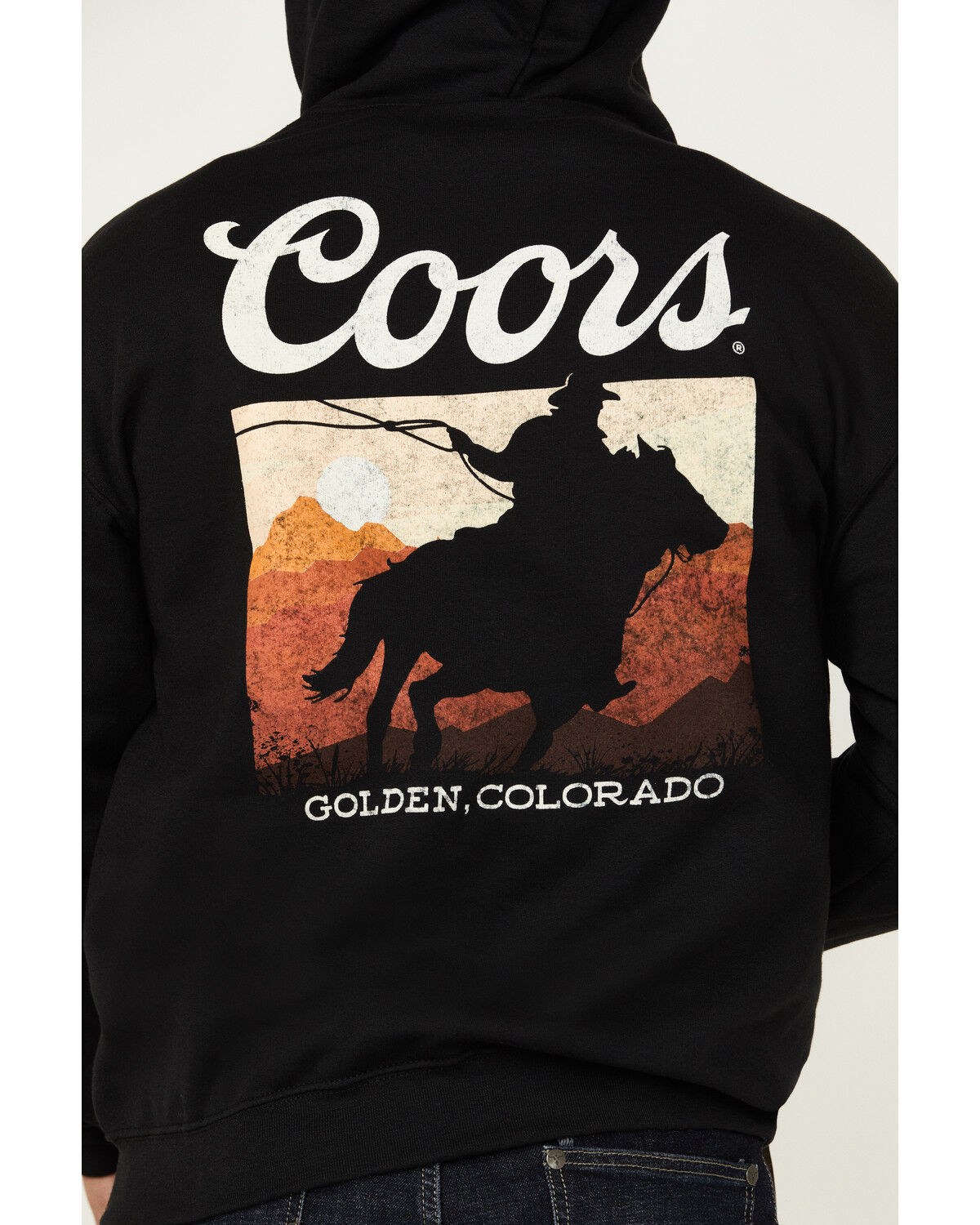 Image #3 - Coors Men's Boot Barn Exclusive Coors Logo Hooded Sweatshirt, Black, hi-res