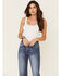 Rock & Roll Denim Women's Cropped Straight Leg Jeans, Blue, hi-res