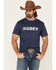 HOOey Men's Navy Patriot Logo Short Sleeve T-Shirt , Navy, hi-res