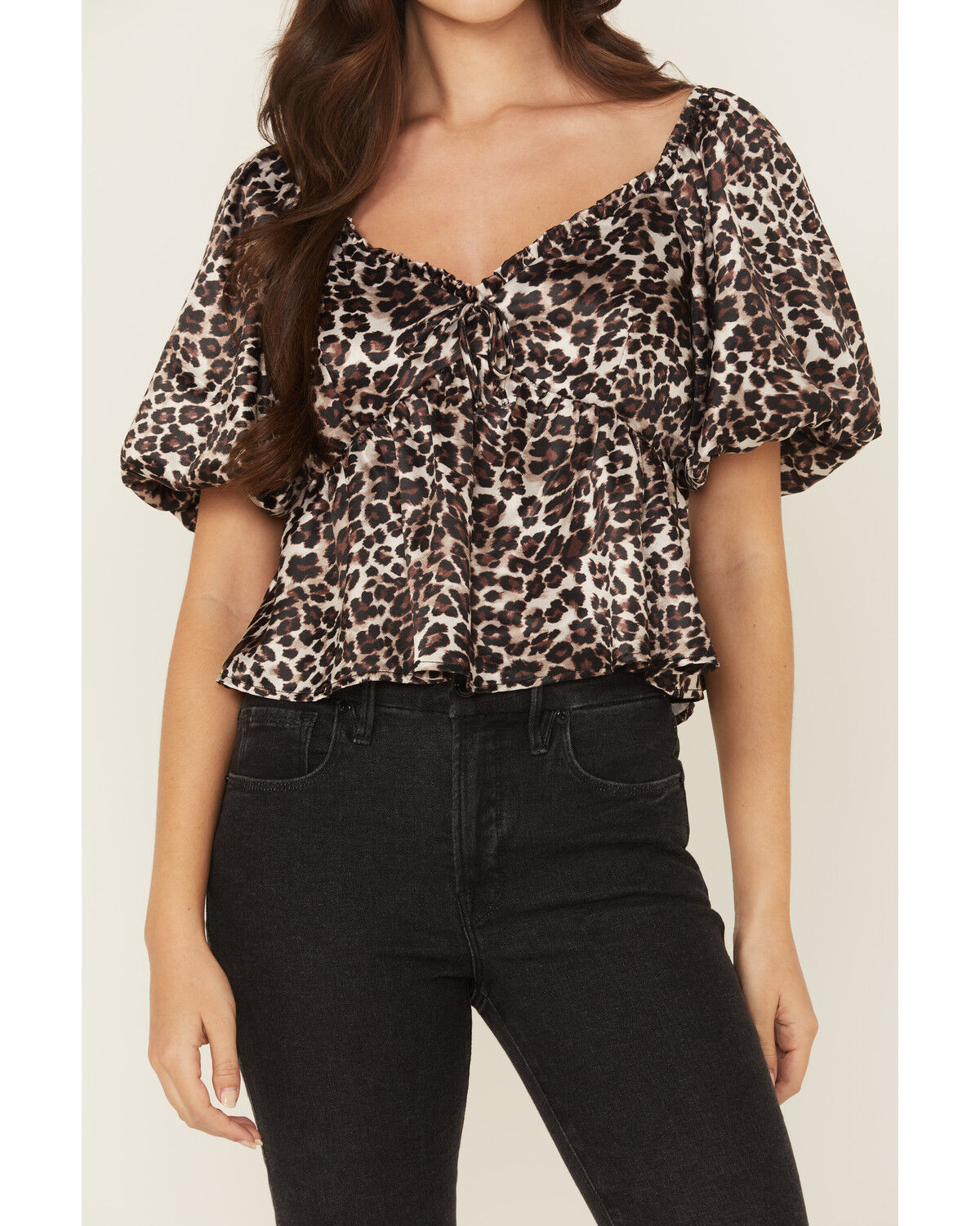 Image #3 - Originality Women's Leopard Print Short Sleeve Top, Multi, hi-res