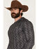Image #2 - Cowboy Hardware Hombre Skull Print Long Sleeve Hooded Shirt, Black, hi-res