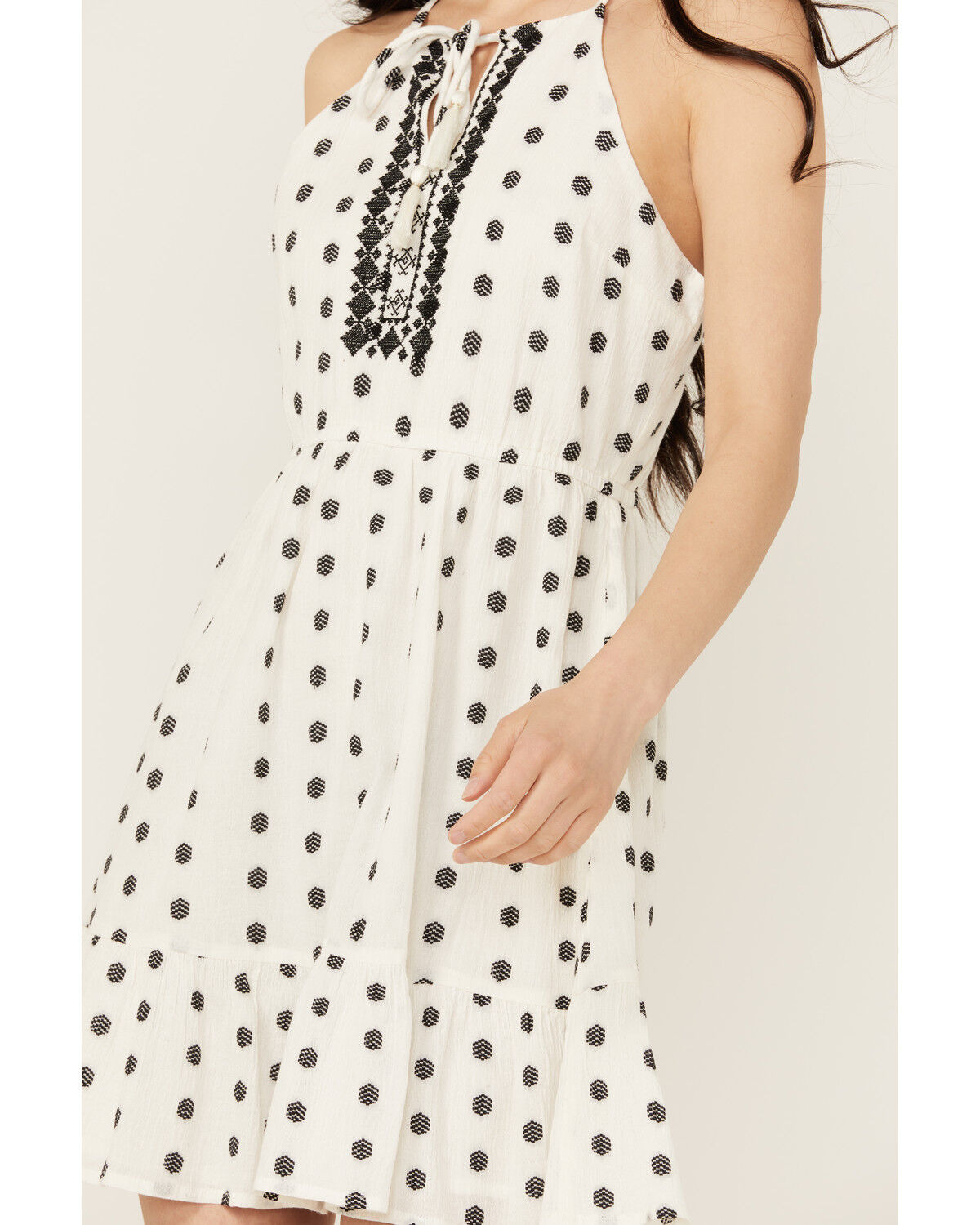 Image #3 - Idyllwind Women's Zelida Embroidered Halter Neck Mini Dress, Ivory, hi-res