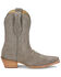 Image #2 - Tony Lama Women's Lea Suede Western Booties - Snip Toe, Light Grey, hi-res