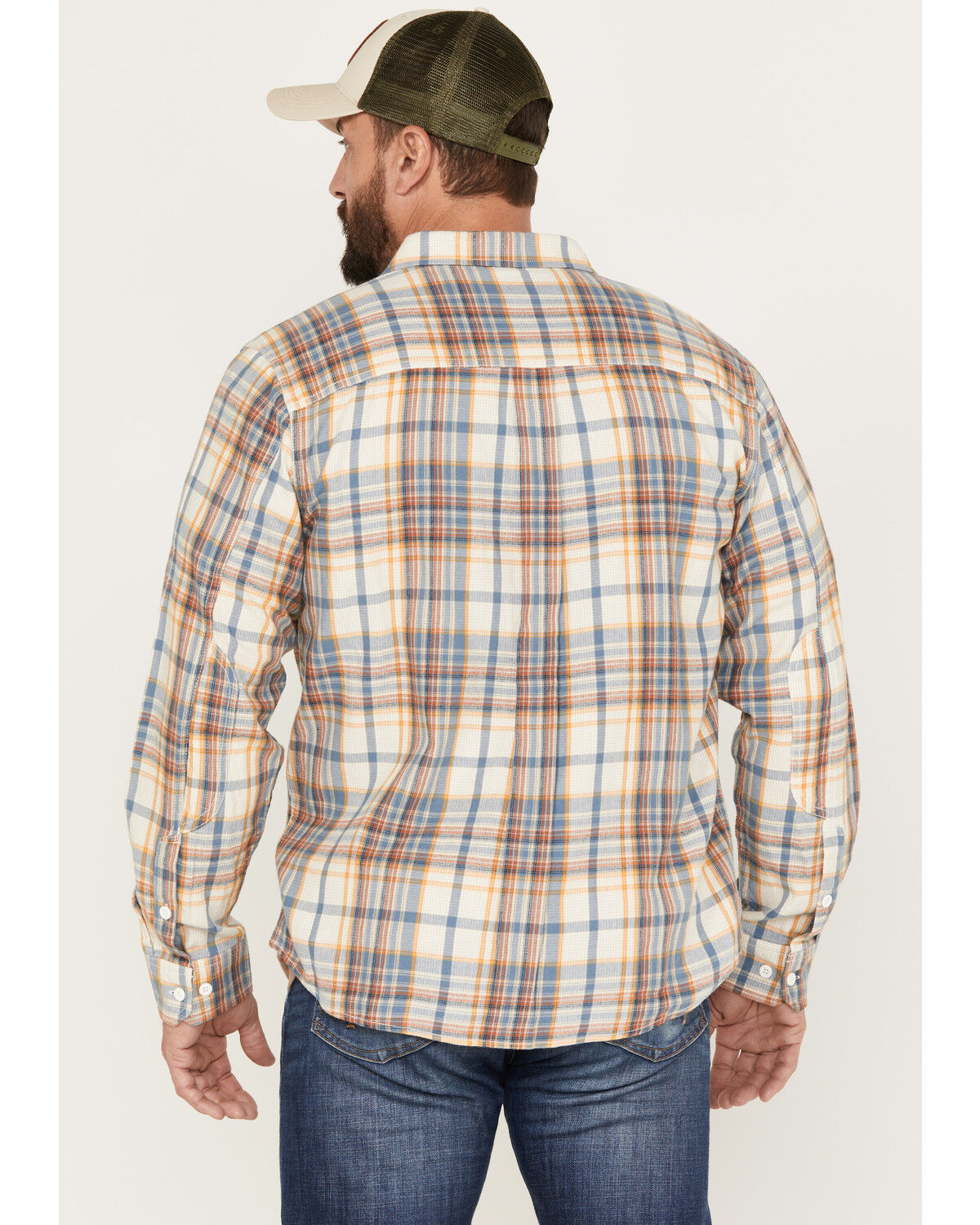 Image #4 - Brothers and Sons Men's Casual Plaid Print Long Sleeve Woven Shirt, Brown, hi-res