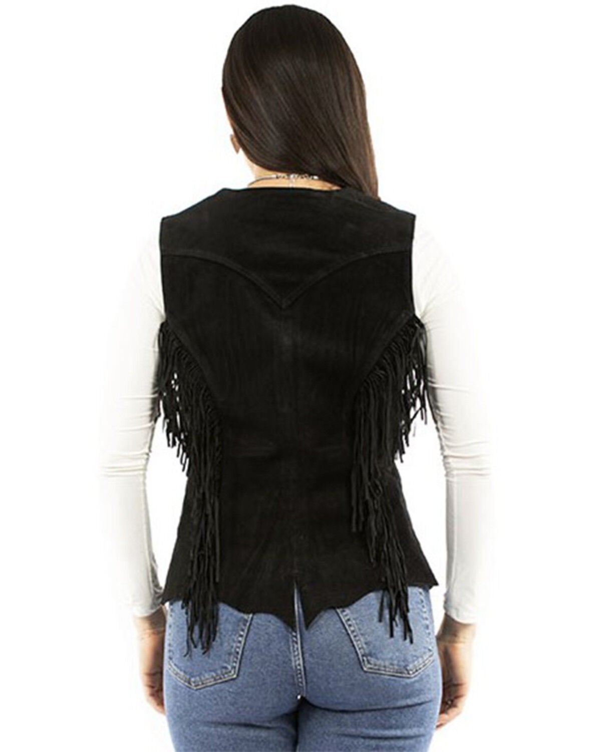 Image #2 - Scully Women's Suede Vest, Black, hi-res
