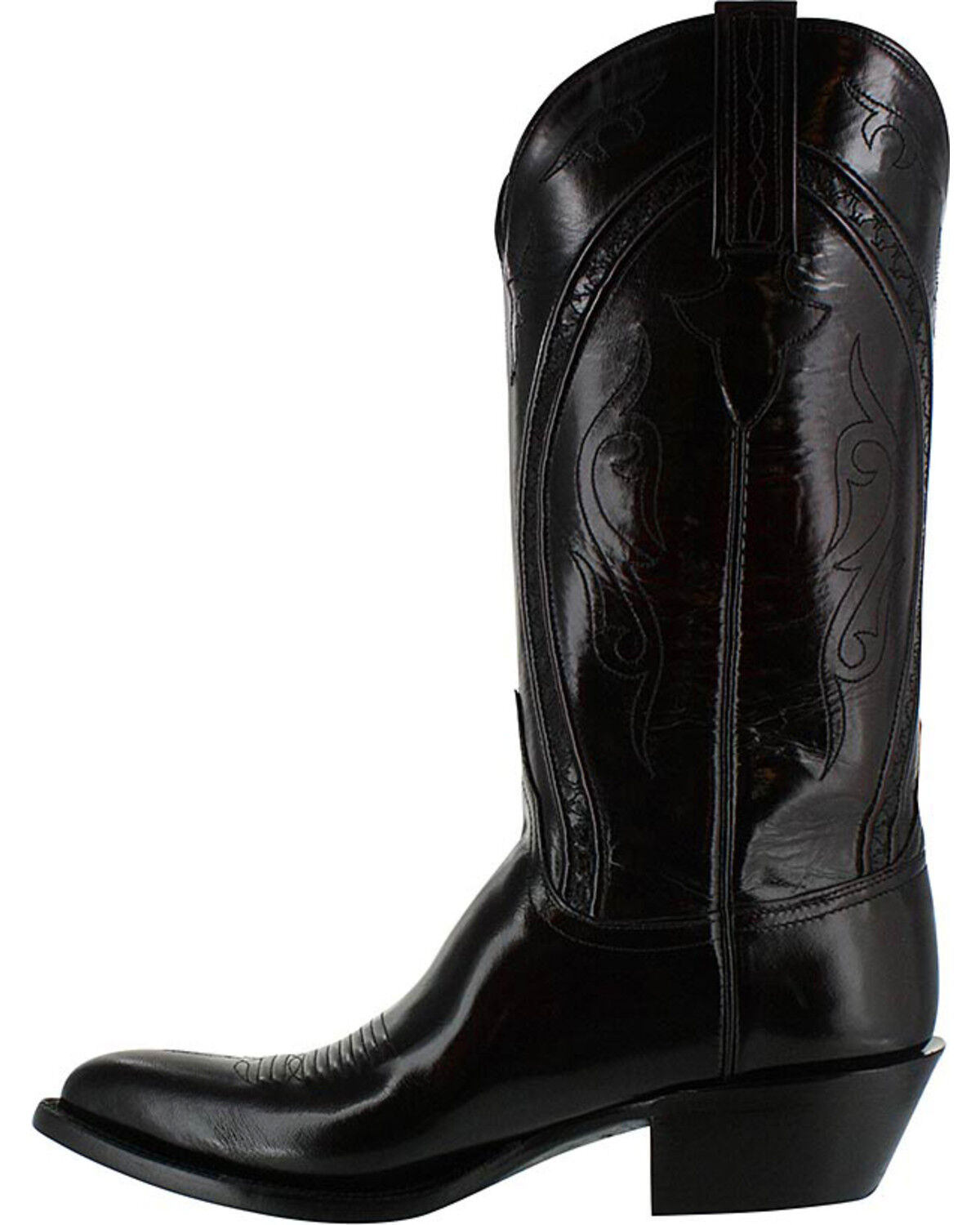 Image #3 - Lucchese Men's Western Boots - Round Toe, Black Cherry, hi-res
