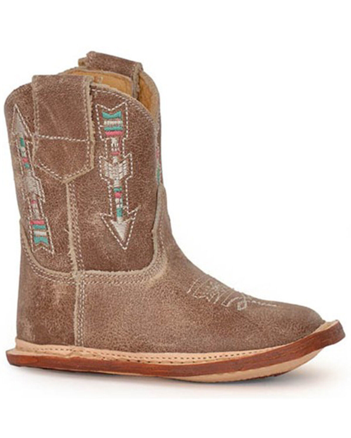 Image #1 - Roper Infant Girls' Indian Arrows Western Boots - Square Toe, Brown, hi-res
