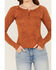 Image #3 - Shyanne Women's Long Sleeve Southwest Burnout Print Henley Shirt, Caramel, hi-res