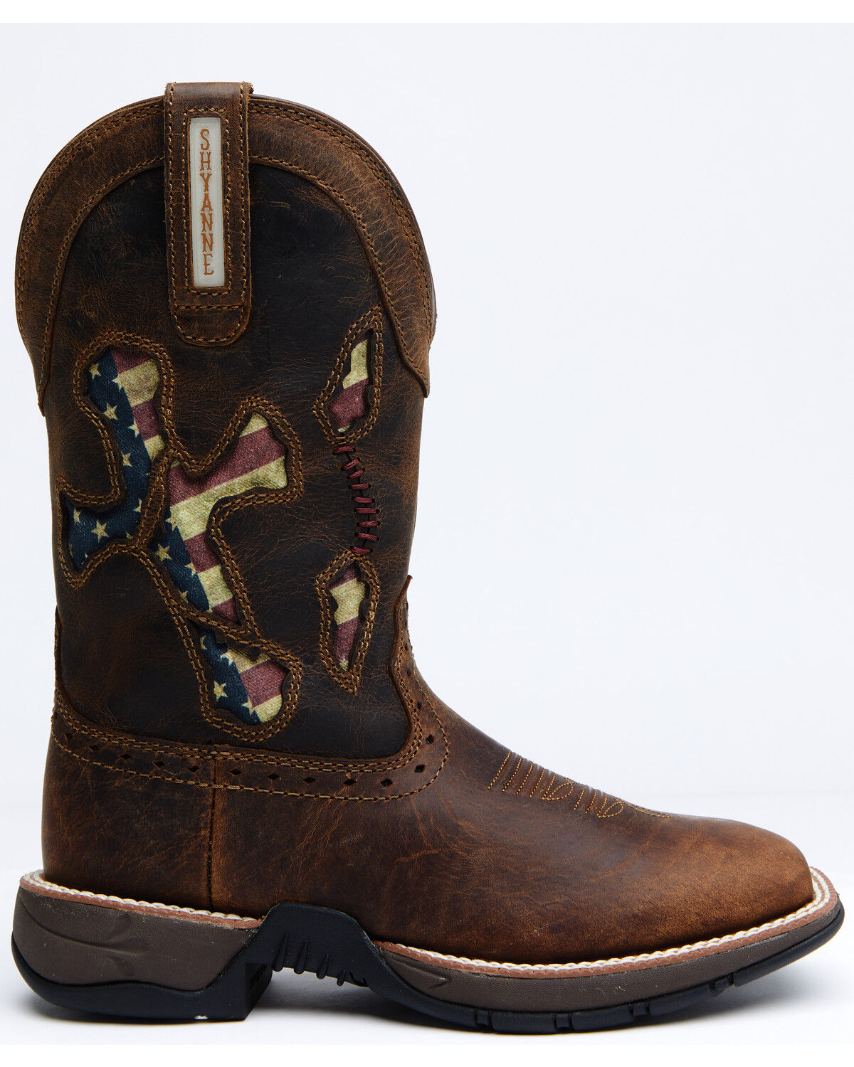 Image #2 - RANK 45® Women's Lite Flag Western Performance Boots - Broad Square Toe, Brown, hi-res