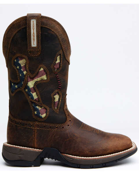 Image #2 - Shyanne Women's Lite Flag Western Performance Boots - Broad Square Toe, Brown, hi-res