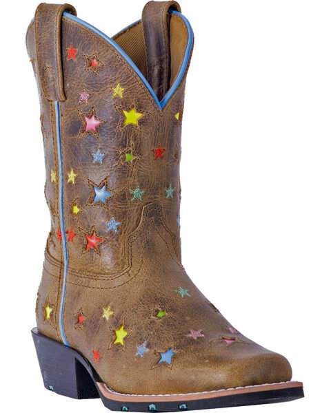 Dan Post Little Girls' Starlett Western Boots - Square Toe , Brown, hi-res