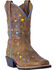 Dan Post Youth Girls' Brown Starlett Leather Boots - Square Toe , Brown, hi-res
