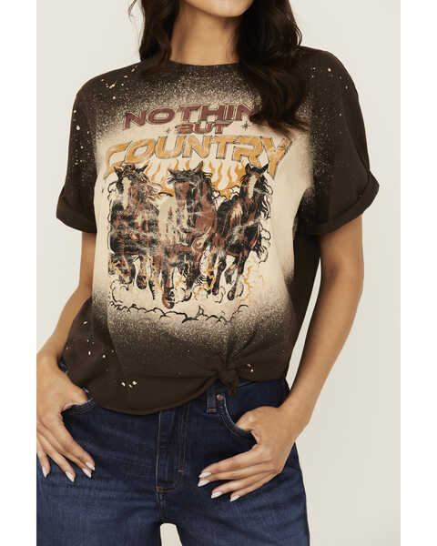 Image #3 - Shyanne Women's Nothing But Country Short Sleeve Graphic Tee , Dark Brown, hi-res