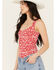 Image #2 - Free People Women's Clean Lines Printed Bodysuit, Red, hi-res