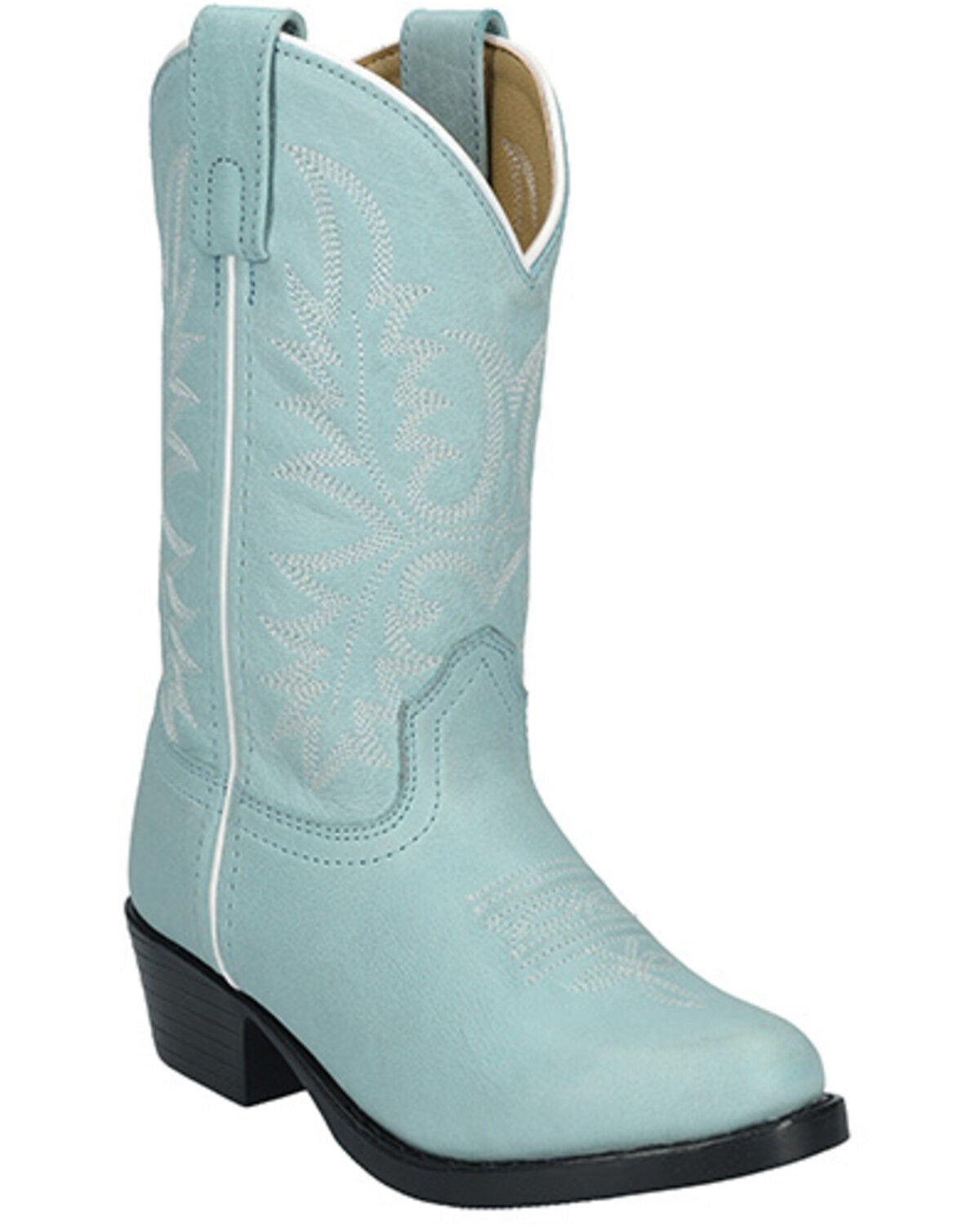 Image #1 - Smoky Mountain Little Girls' Denver Western Boots - Round Toe, Light Blue, hi-res