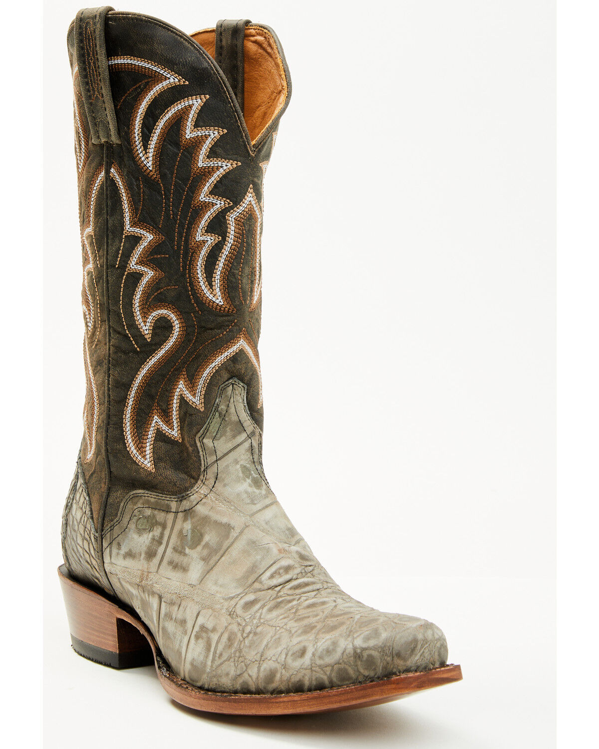 Image #1 - El Dorado Men's Exotic Alligator Western Boots - Square Toe, Grey, hi-res