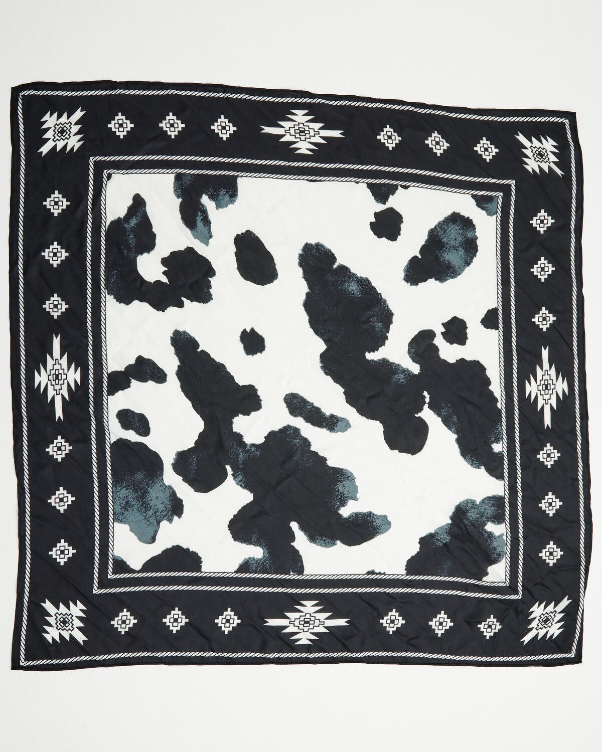 Image #3 - Idyllwind Women's Mona Cow Print Oversized Wild Rag, Black, hi-res