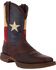 Image #1 - Durango Rebel Men's Texas Flag Western Performance Boots - Broad Square Toe, Brown, hi-res