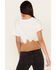 Image #4 - Shyanne Women's Dip Dye Graphic Tie Front Tee, White, hi-res