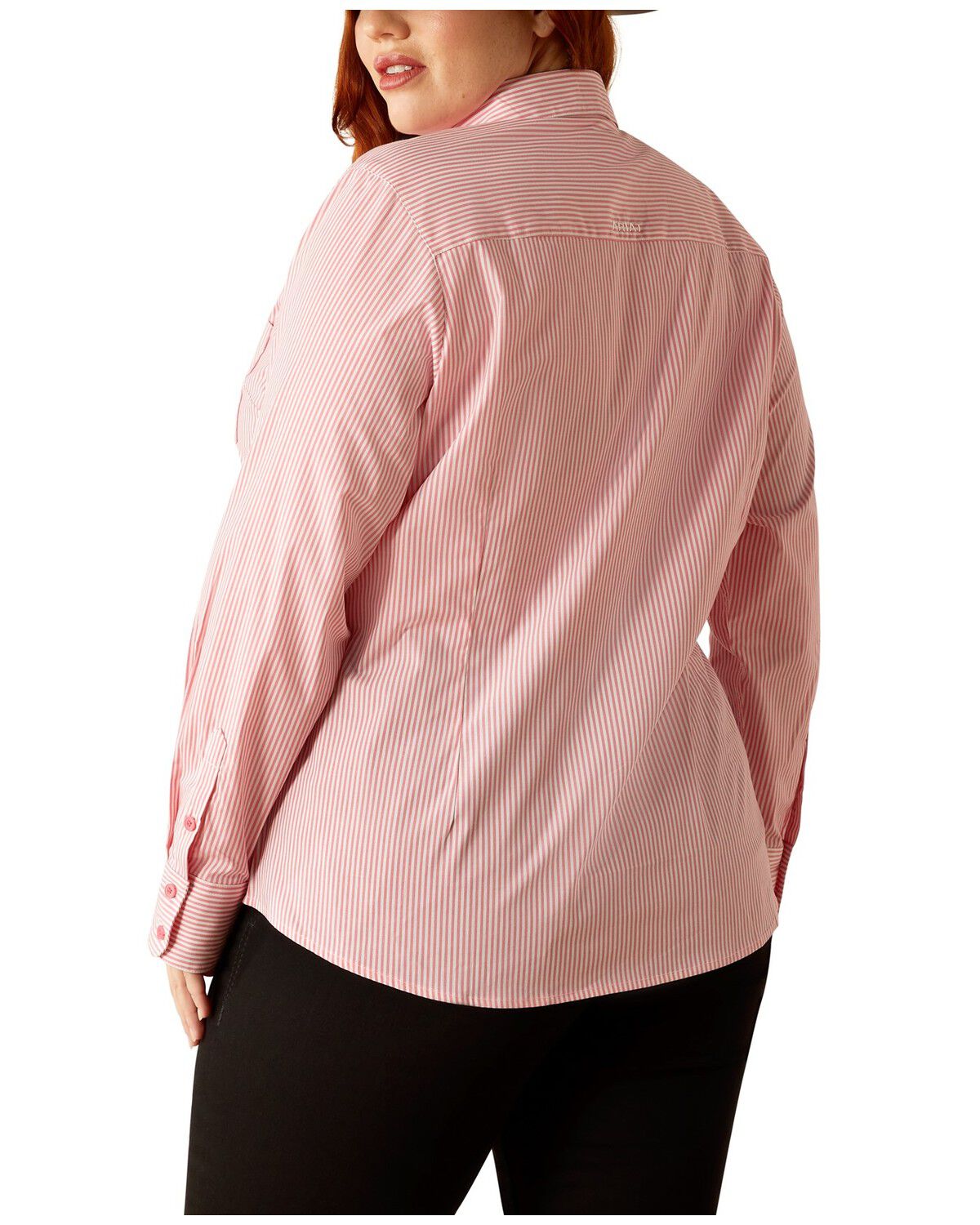 Image #2 - Ariat Women's Kirby Striped Long Sleeve Button-Down Stretch Western Shirt - Plus, Pink, hi-res