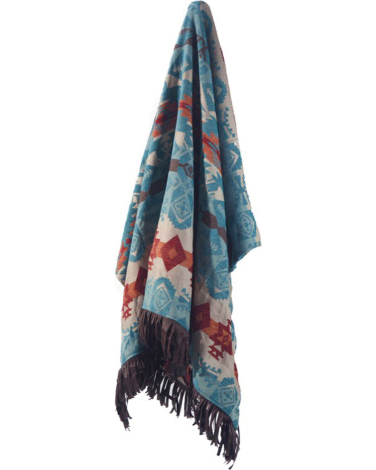 Image #1 - Carstens Turquoise Chamarro Throw Blanket, Turquoise, hi-res